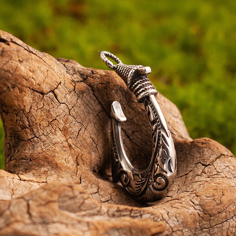 WorldNorse Vintage Scrollwork Fishhook Necklace - image 4