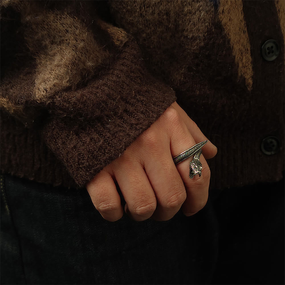 WorldNorse Weathered Scale Serpent Ring - image 1