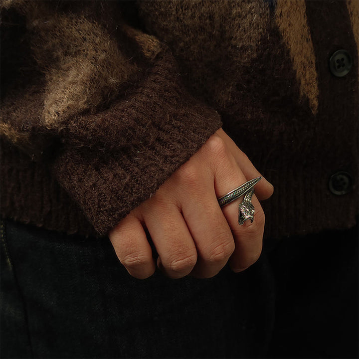 WorldNorse Weathered Scale Serpent Ring - image 1