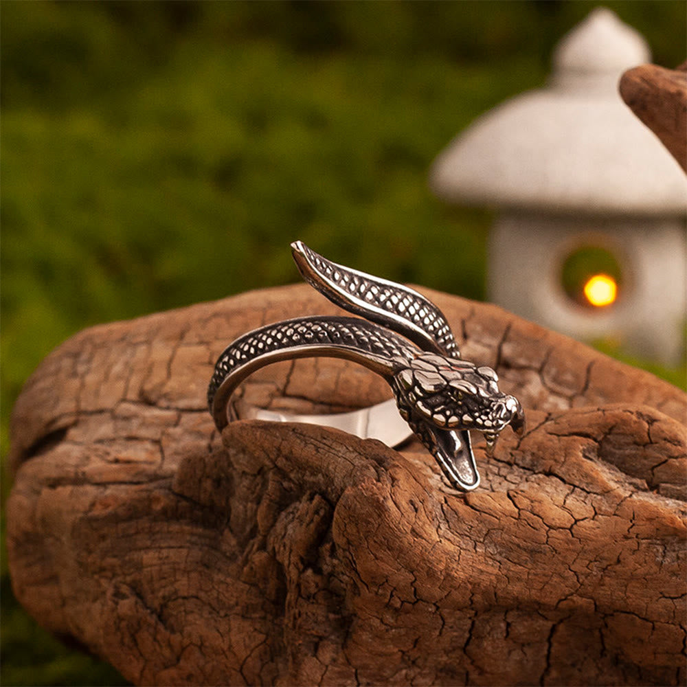 WorldNorse Weathered Scale Serpent Ring - Serpent - US 13 - image 0