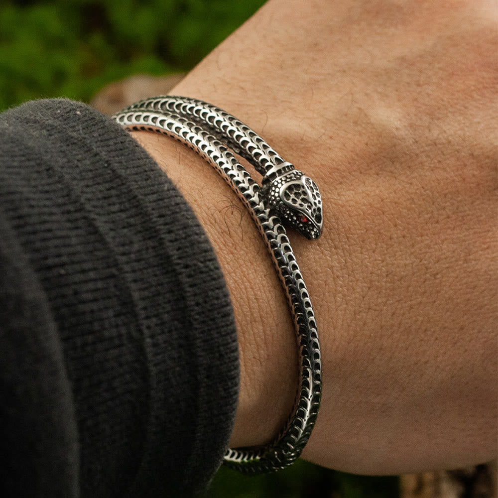 WorldNorse Scaled Serpent Red-Eye Bracelet - image 1