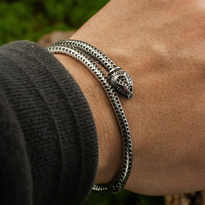 WorldNorse Scaled Serpent Red-Eye Bracelet - image 1