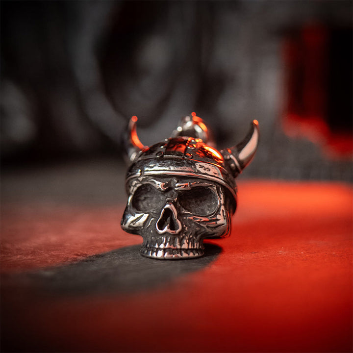 WorldNorse Forged Viking Horned Skull Necklace - image 1