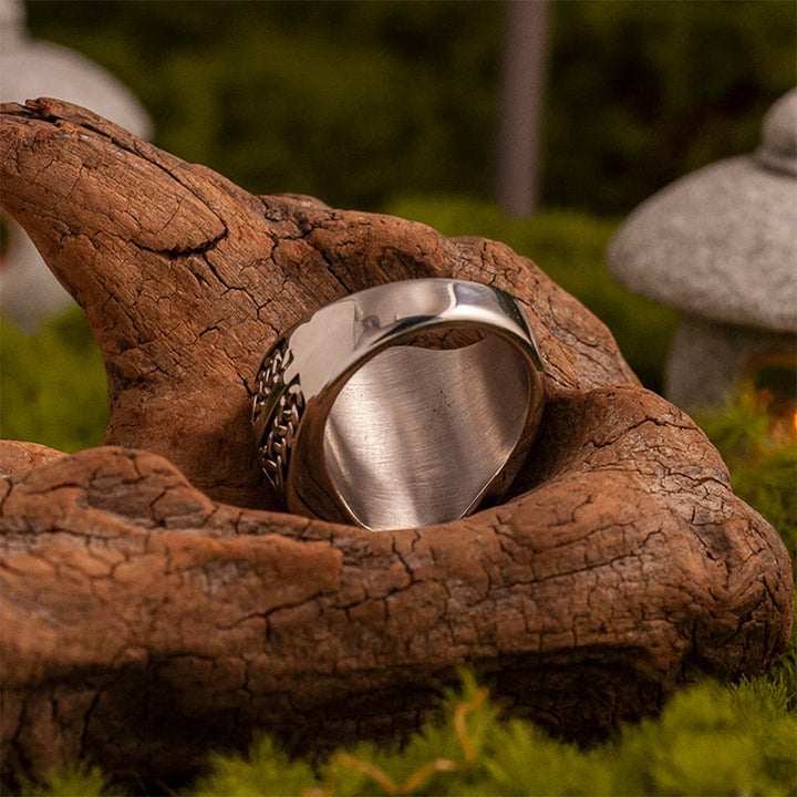 WorldNorse Forged Valknut Rune Crest Signet Ring - image 4