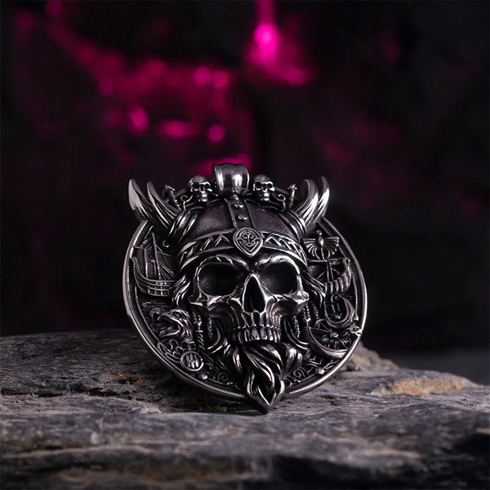 WorldNorse Brutalized Norse Raider Skull Necklace - image 2