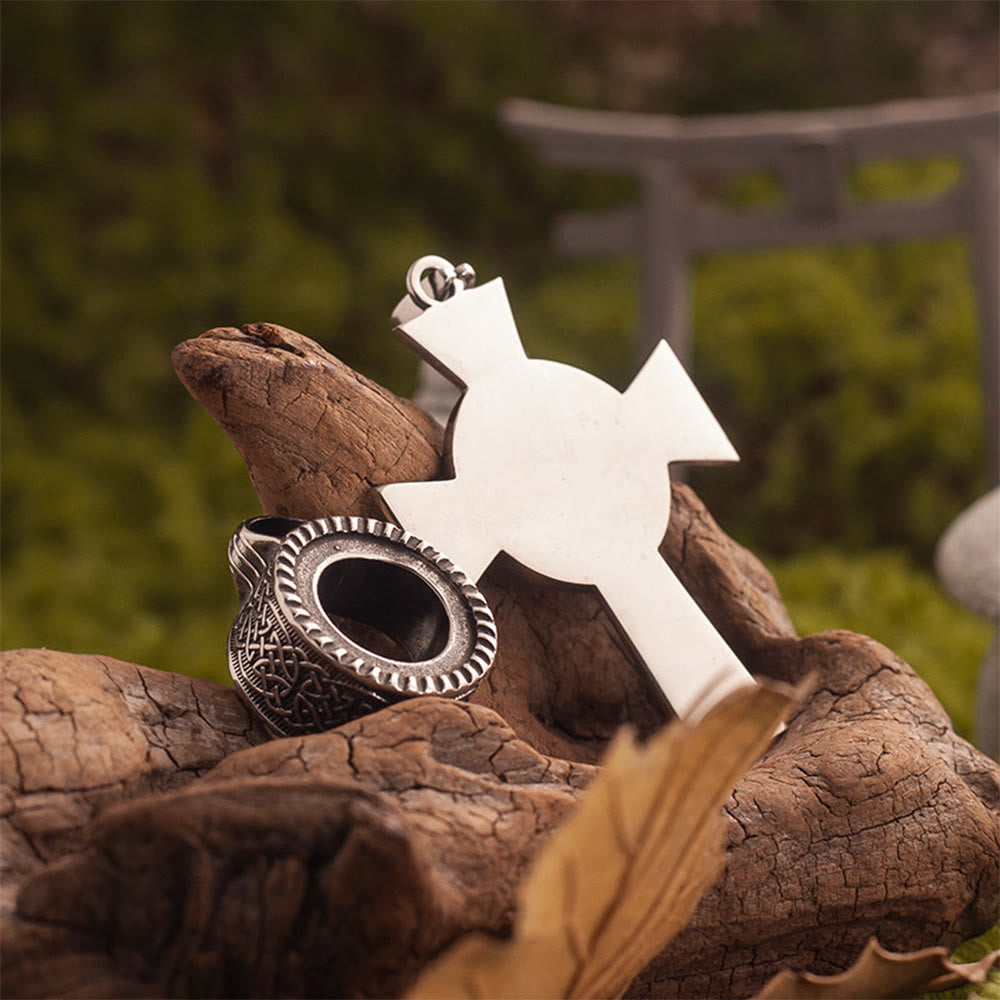 WorldNorse Weathered Celtic Knot Cross Necklace - image 4