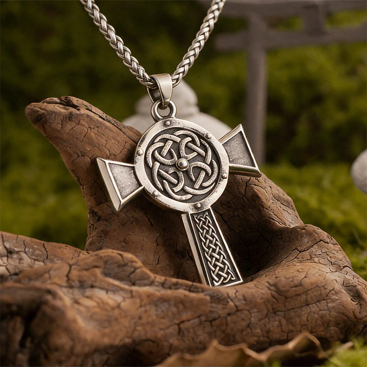 WorldNorse Weathered Celtic Knot Cross Necklace - Celtic Knot - image 0