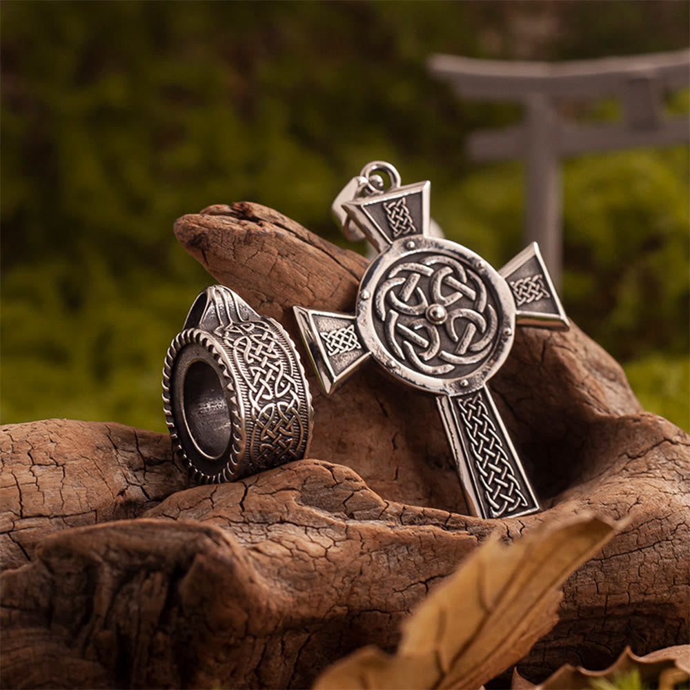 WorldNorse Weathered Celtic Knot Cross Necklace - image 2