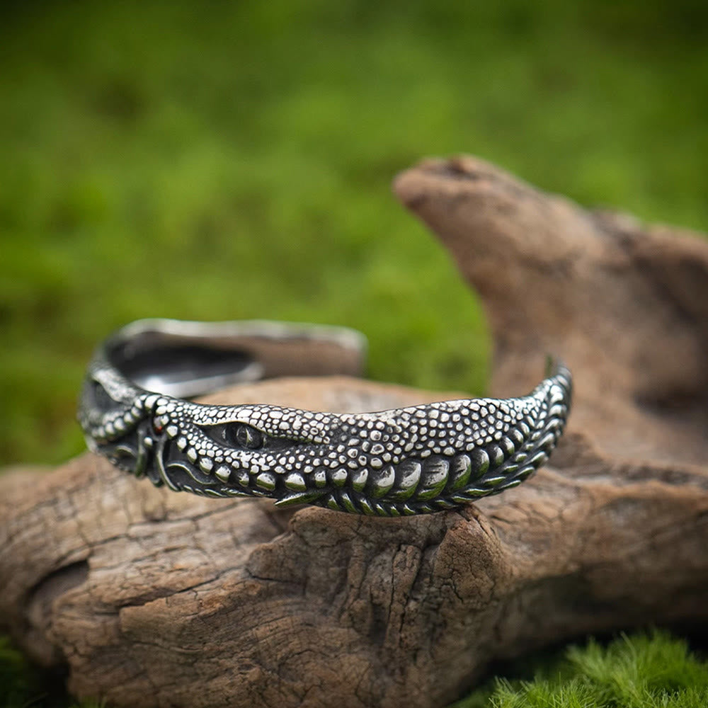 WorldNorse Granulated Textured Dragon-Head Bracelet - image 2