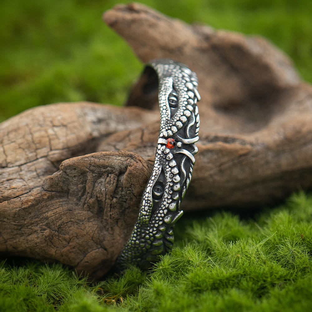 WorldNorse Granulated Textured Dragon-Head Bracelet - image 3