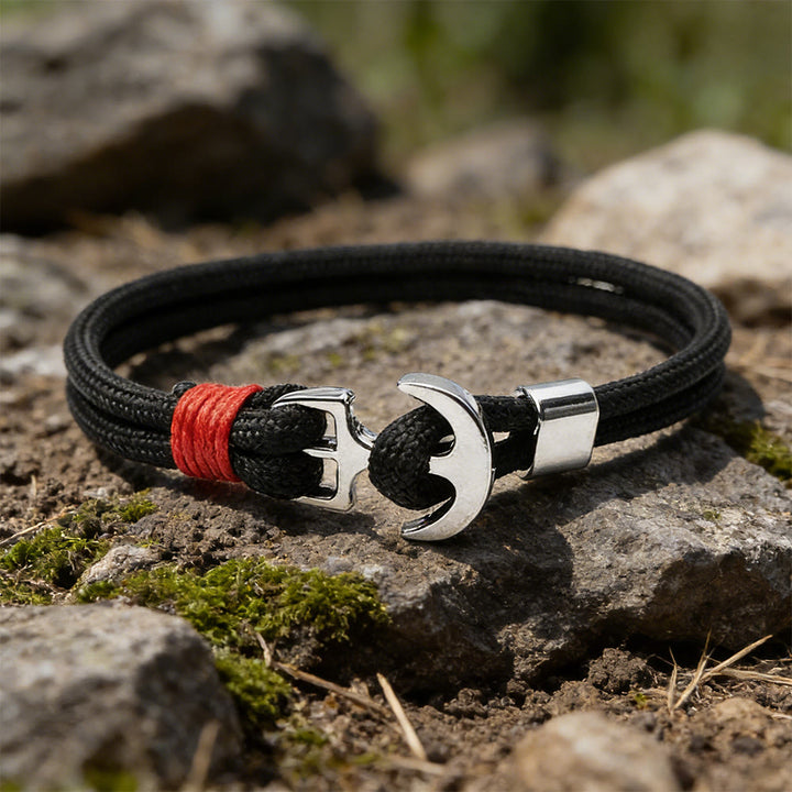 WorldNorse Maritime Knot Anchor Braided Bracelet - Black - image 6