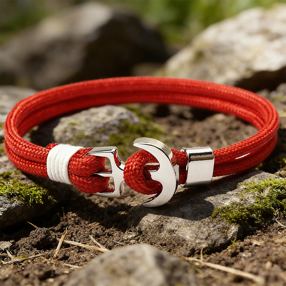 WorldNorse Maritime Knot Anchor Braided Bracelet - Red - image 11