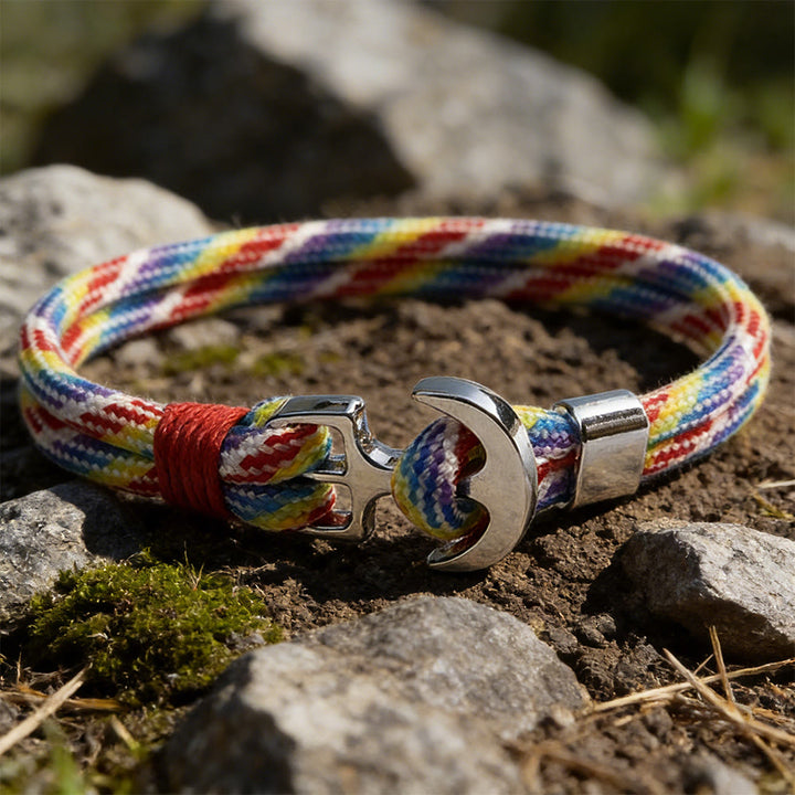 WorldNorse Maritime Knot Anchor Braided Bracelet - Rainbow Multi-color - image 4