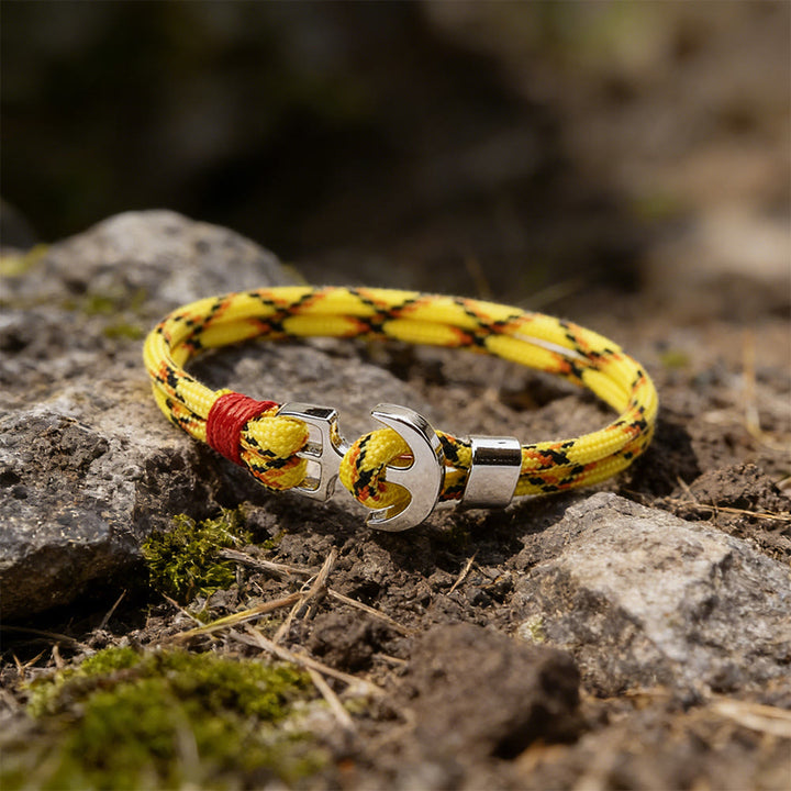 WorldNorse Maritime Knot Anchor Braided Bracelet - Yellow & Black - image 5