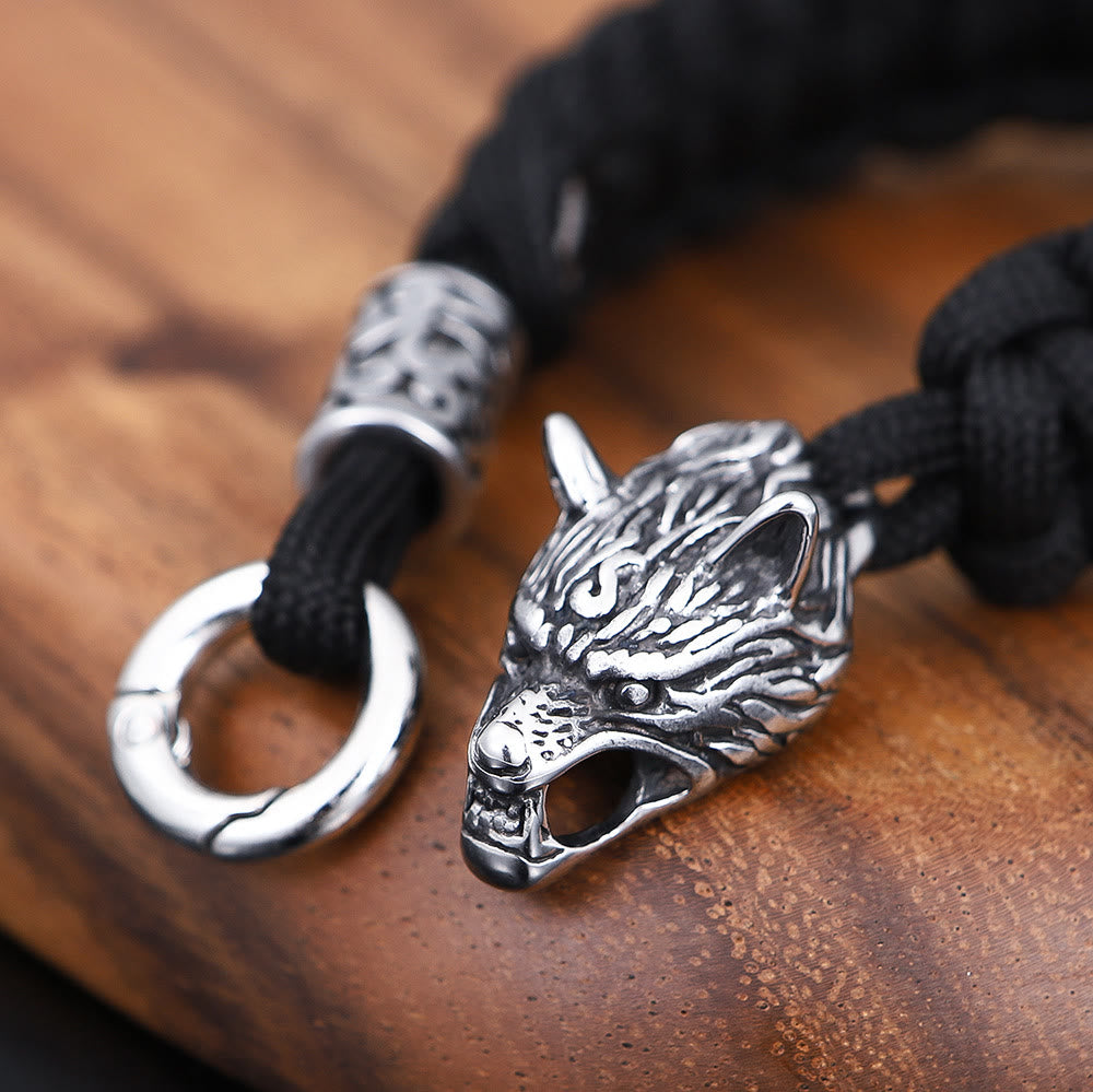 WorldNorse Woven Totem Wolf Braided Bracelet - image 1