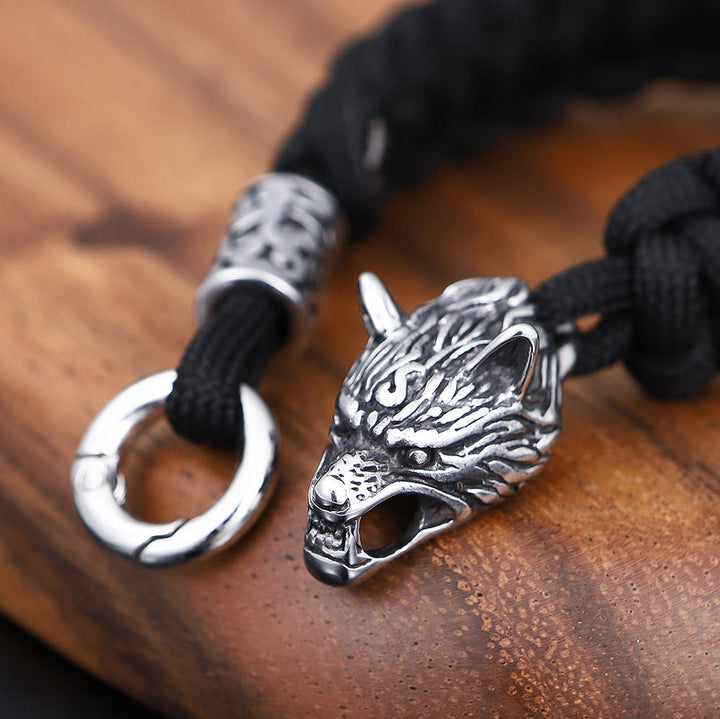 WorldNorse Woven Totem Wolf Braided Bracelet - image 1
