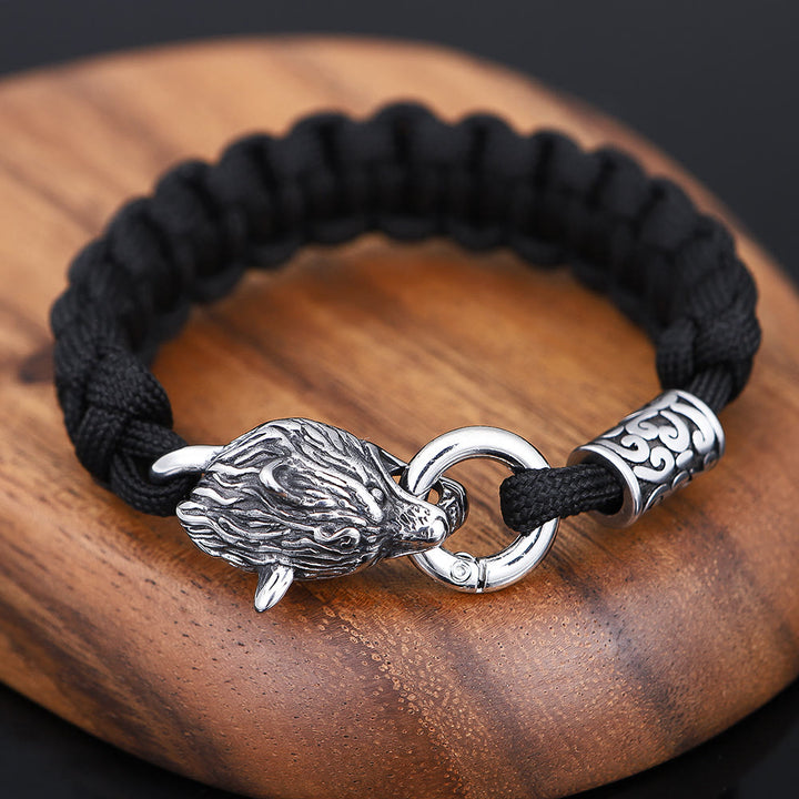 WorldNorse Woven Totem Wolf Braided Bracelet - 23cm - image 0