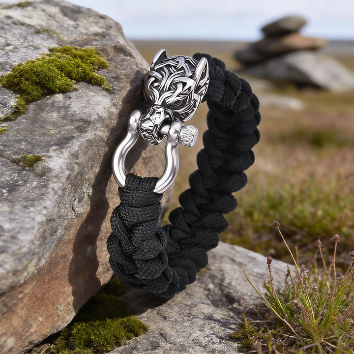 WorldNorse Intertwined Totem Wolf Braided Bracelet - image 1
