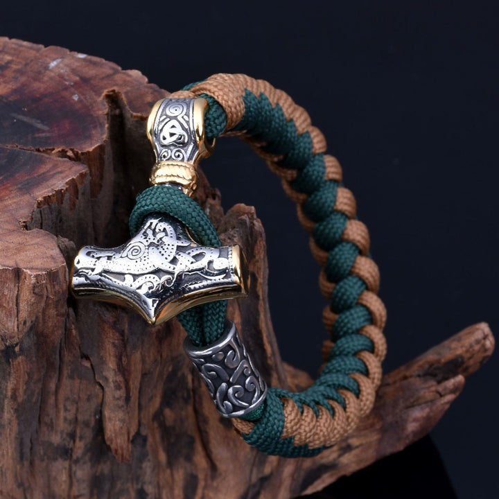 WorldNorse Tooled Mjolnir Totem Braided Bracelet - image 2