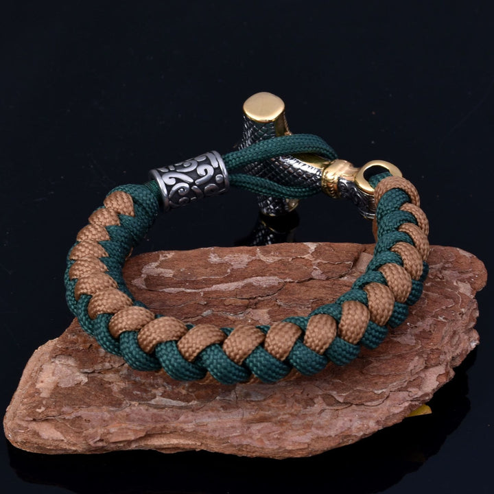 WorldNorse Tooled Mjolnir Totem Braided Bracelet - image 1