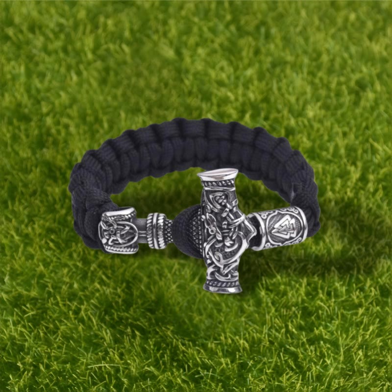 WorldNorse Totem Thor's Hammer Knot Braided Bracelet - image 1
