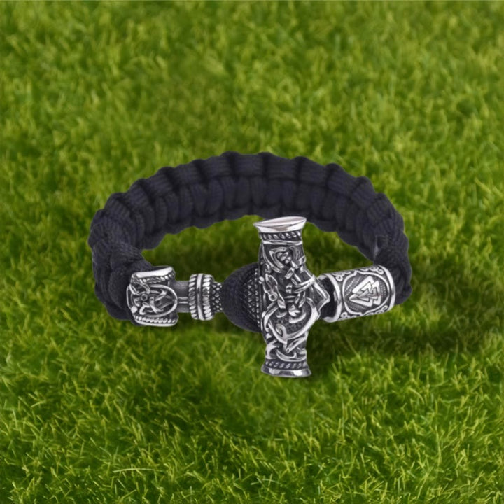 WorldNorse Totem Thor's Hammer Knot Braided Bracelet - image 1
