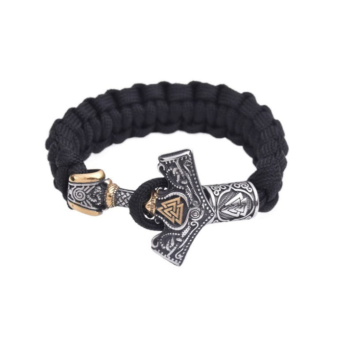 WorldNorse Engraved Mjolnir Valknut Braided Bracelet - image 4