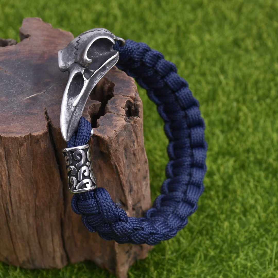 WorldNorse Woven Raven Totem Braided Bracelet - Navy Blue - 23cm - image 2