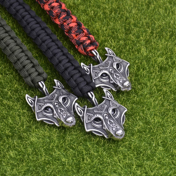 WorldNorse Engraved Fenrir Mask Braided Bracelet - image 5