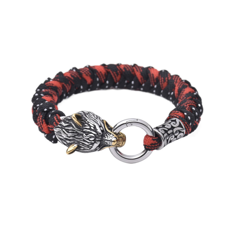 WorldNorse Sculpted Fenrir Fang Braided Bracelet - image 3