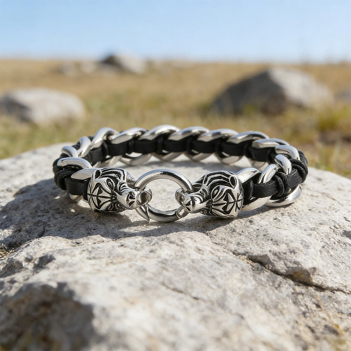 WorldNorse Forged Beast Totem Interlock Bracelet - Black - image 5