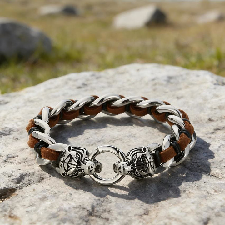WorldNorse Forged Beast Totem Interlock Bracelet - Brown - image 0