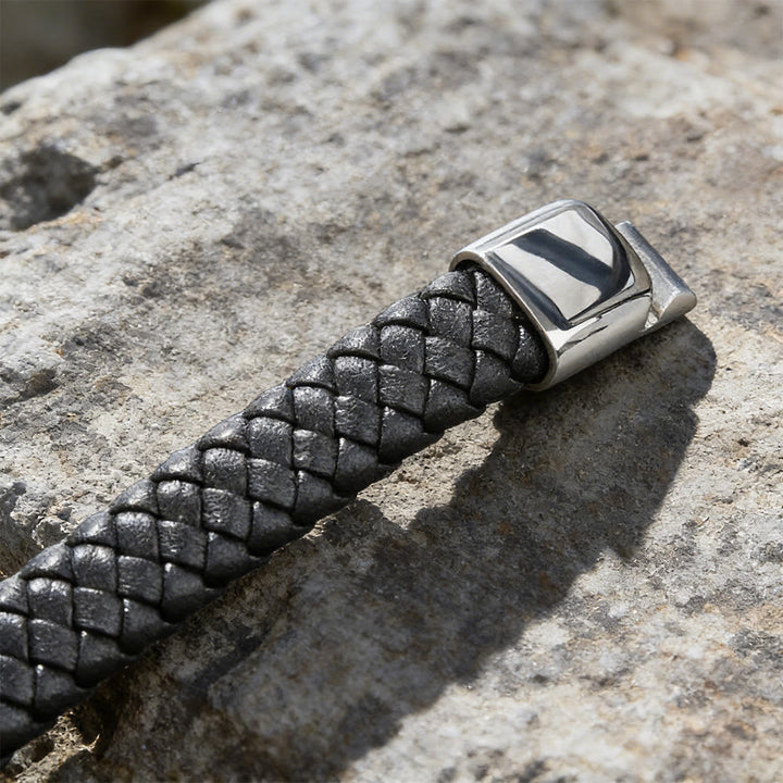 WorldNorse Polished Skull Leather Bracelet - image 8