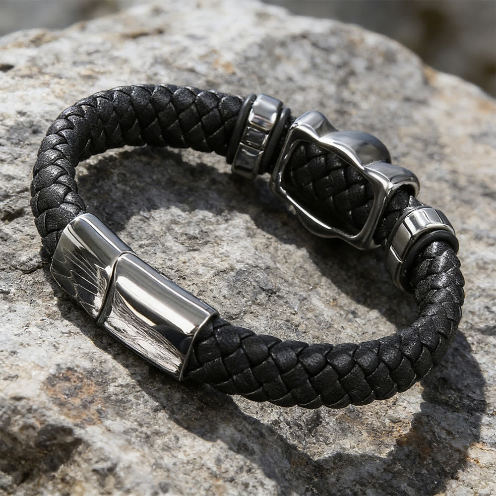 WorldNorse Polished Skull Leather Bracelet - image 4