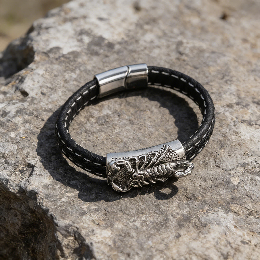 WorldNorse Polished Skull Leather Bracelet - image 6