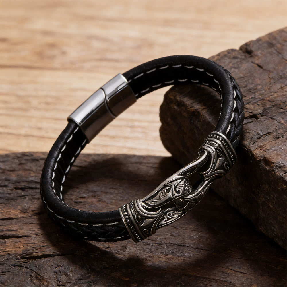 WorldNorse Viking Weave Knotwork Bracelet - Black - image 2