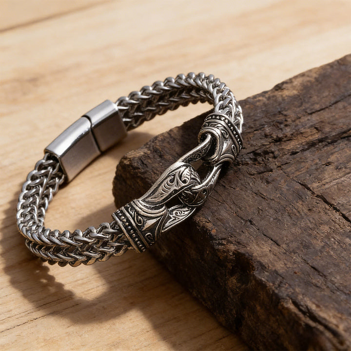 WorldNorse Viking Weave Knotwork Bracelet - Silver - image 0