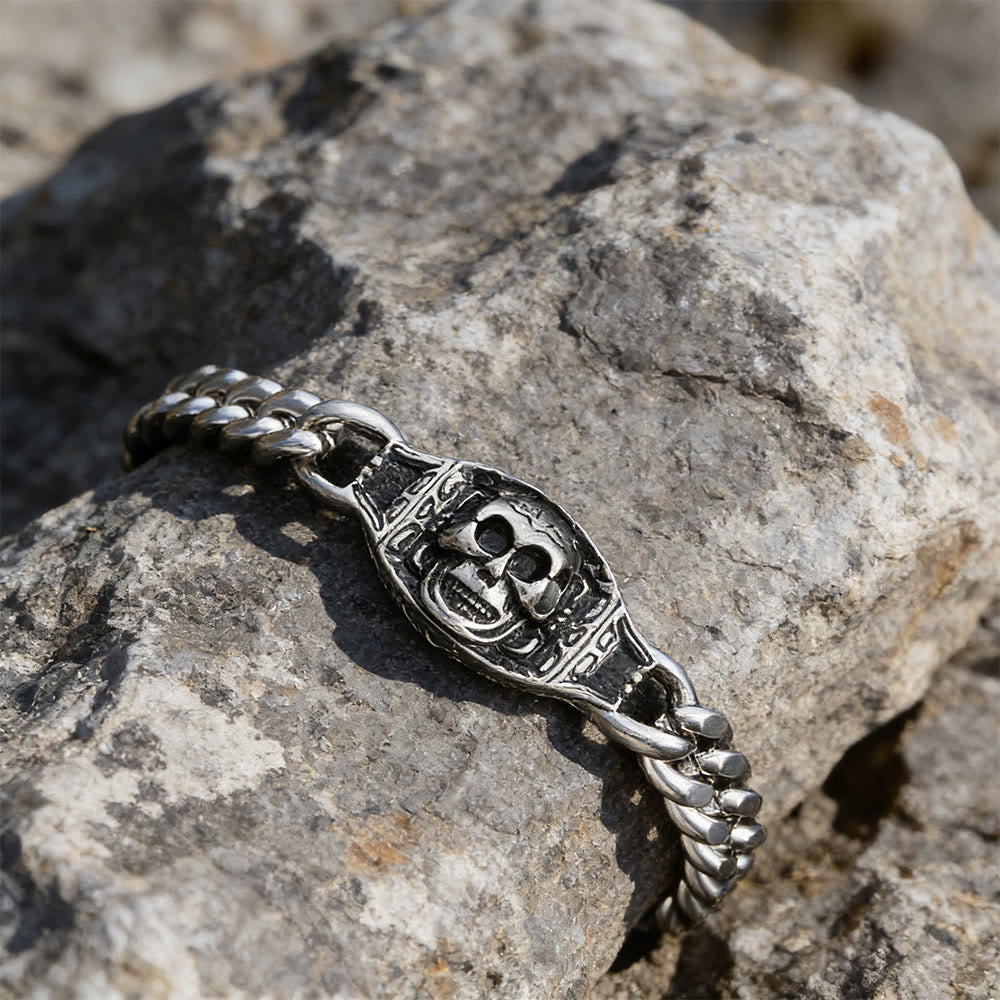 WorldNorse Engraved Skull Panel Bracelet - image 2