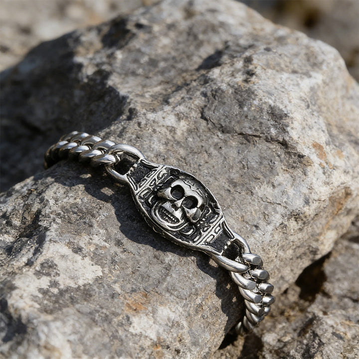 WorldNorse Engraved Skull Panel Bracelet - image 2