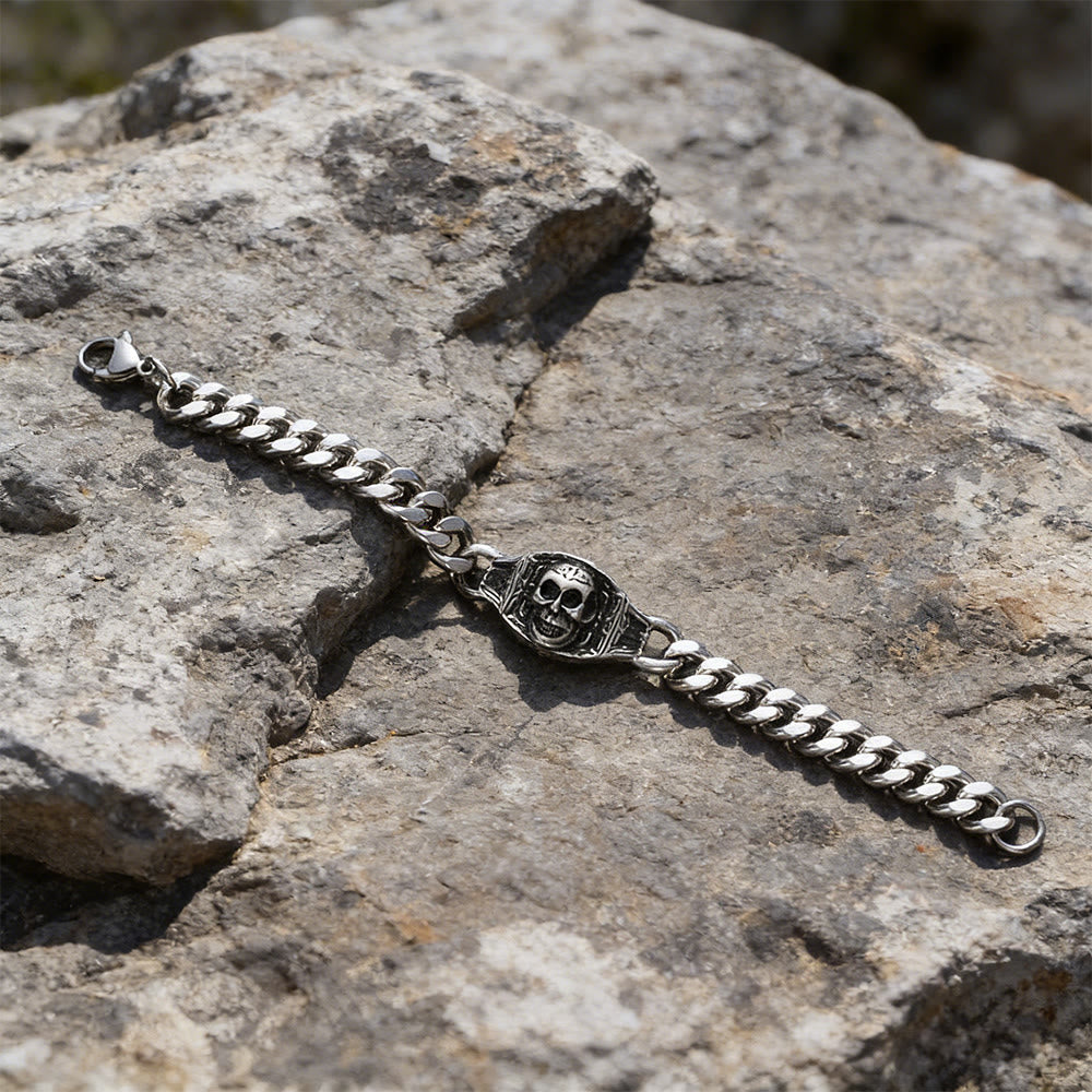 WorldNorse Engraved Skull Panel Bracelet - image 3