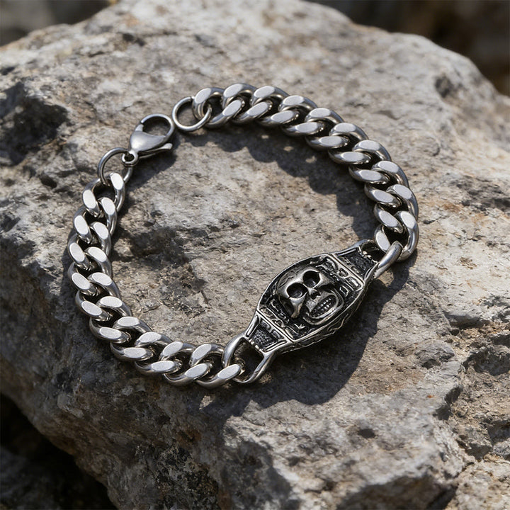 WorldNorse Engraved Skull Panel Bracelet - image 1