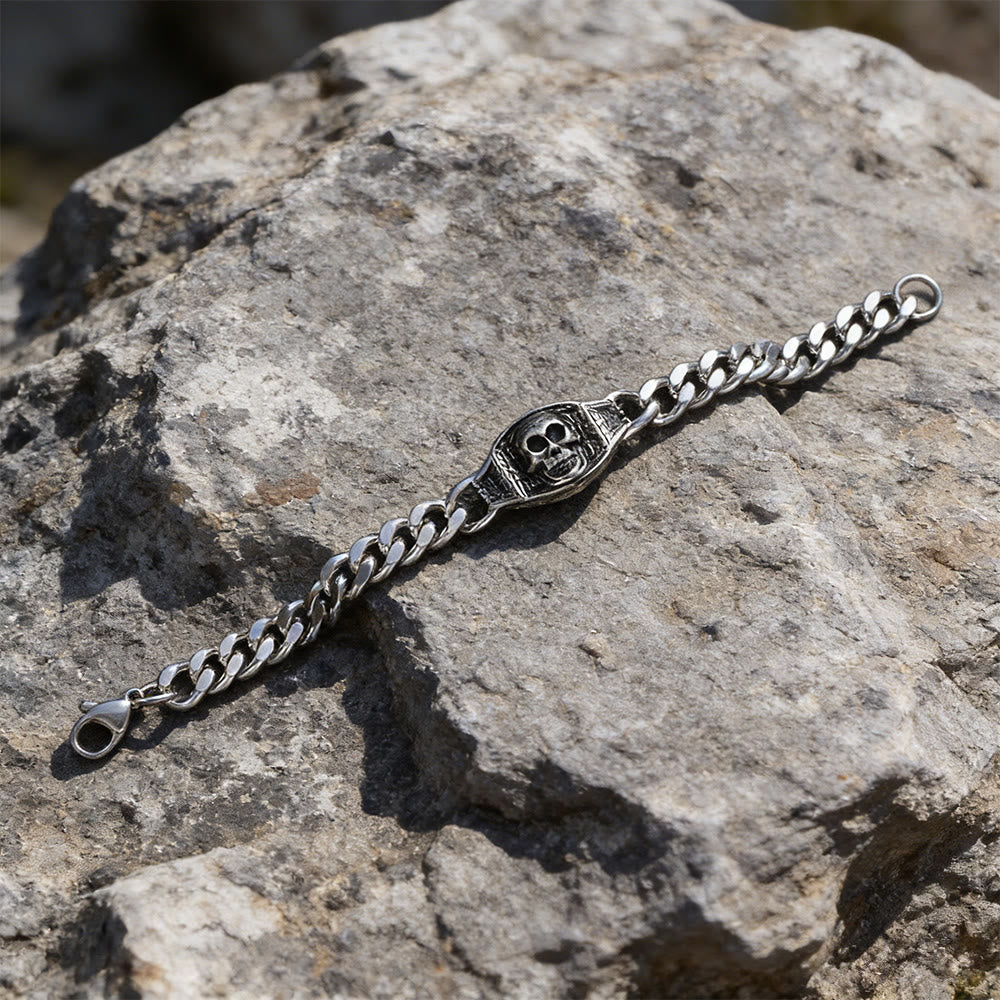 WorldNorse Engraved Skull Panel Bracelet - image 4