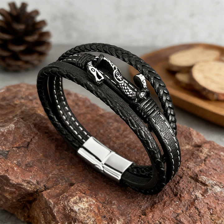 WorldNorse Forged Scaled Nidhogg Coil Bracelet - Norse Dragon - image 0