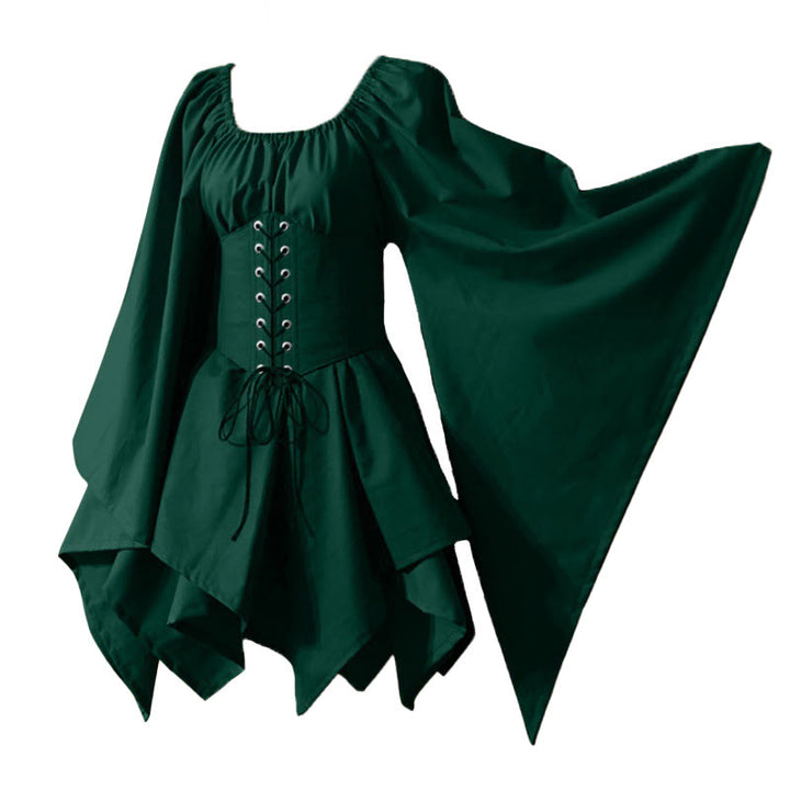 WorldNorse Medieval Forest Maiden Costume Dress - Green - US30，UK/AU36，EU60 (5XL) - image 5
