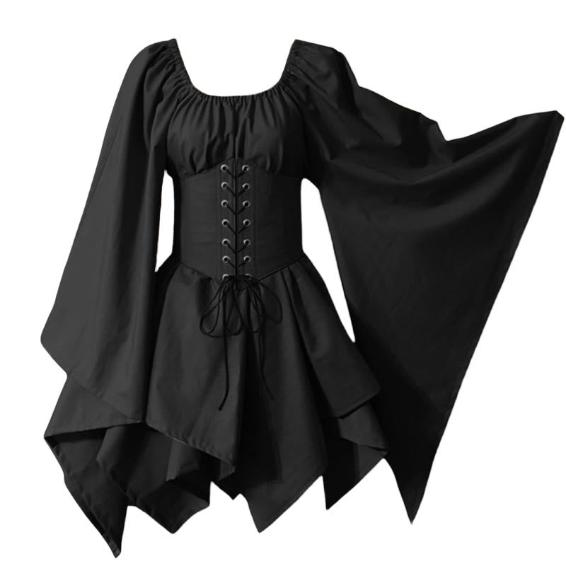 WorldNorse Medieval Forest Maiden Costume Dress - Black - US30，UK/AU36，EU60 (5XL) - image 10