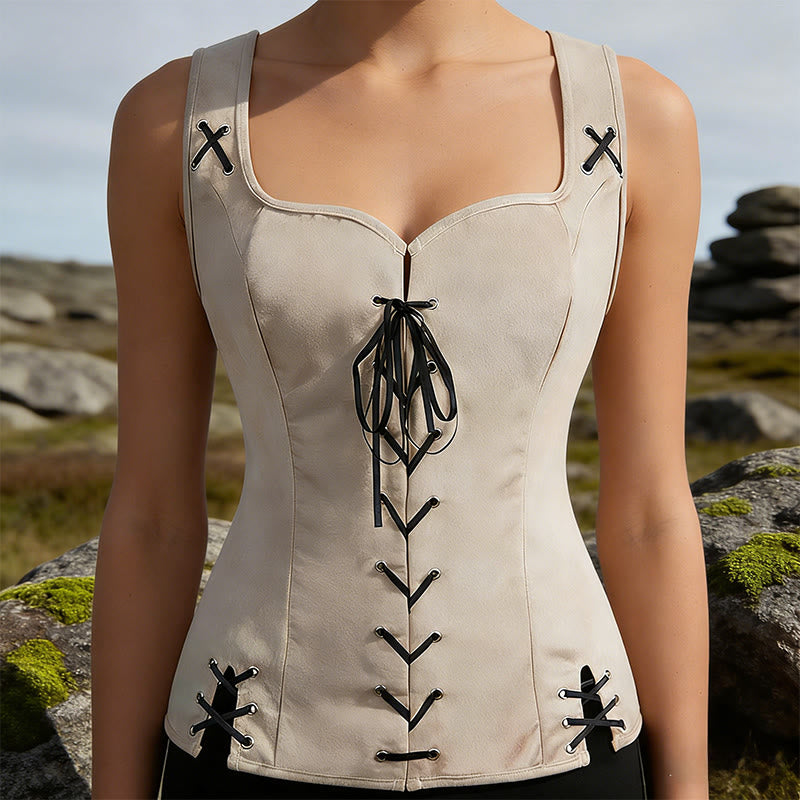 WorldNorse Rune Stitched Tapered Costume Waistcoat - Beige - US22，UK/AU26，EU52 (3XL) - image 5