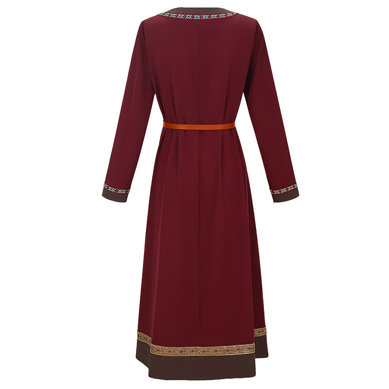 WorldNorse Viking Woven Trimmed Tied Costume Dress - image 15