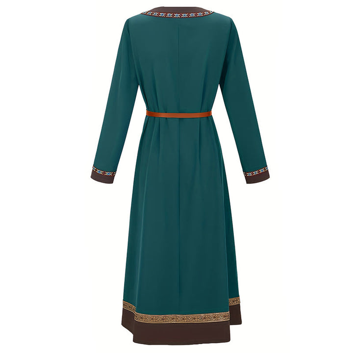 WorldNorse Viking Woven Trimmed Tied Costume Dress - image 8