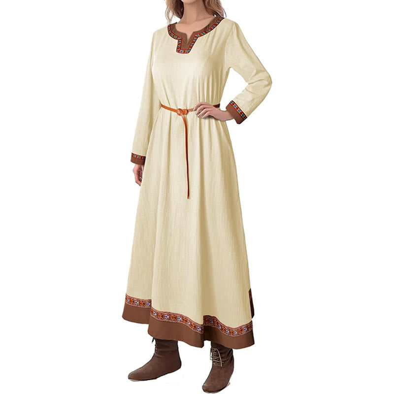 WorldNorse Viking Woven Trimmed Tied Costume Dress - image 1
