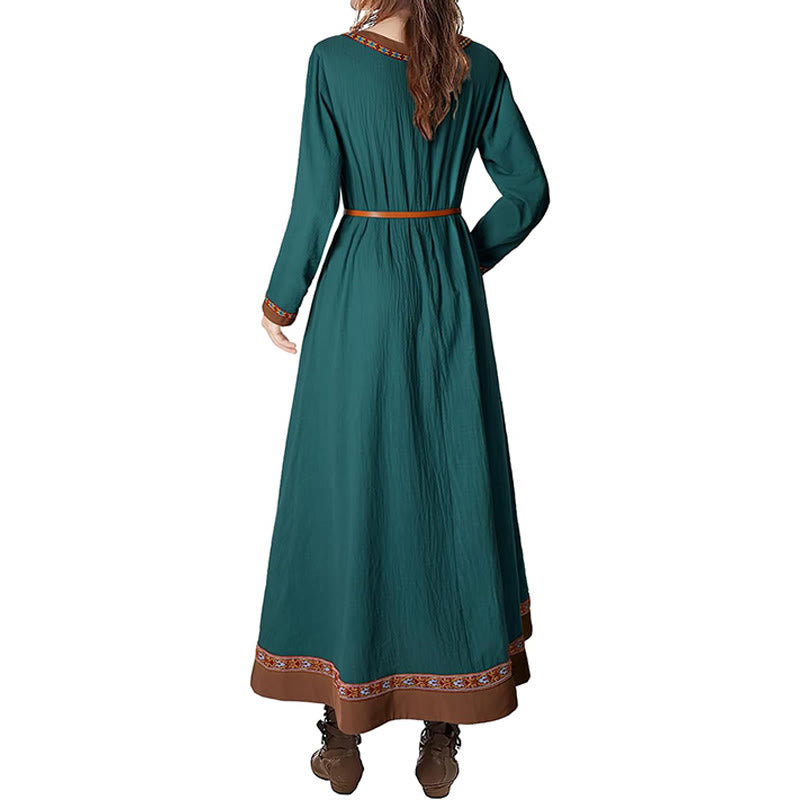 WorldNorse Viking Woven Trimmed Tied Costume Dress - image 7